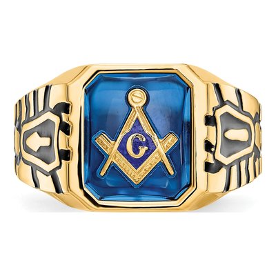 Men's 10K Yellow Gold Masonic Ring – view 5