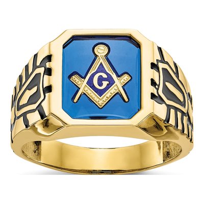 Men's 10K Yellow Gold Masonic Ring