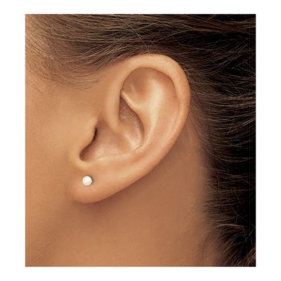 10K Yellow Gold Button Freshwater Cultured Pearl Stud Earrings – view 3