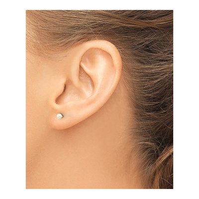 10K Yellow Gold Round Freshwater Cultured Pearl Stud Earrings – view 3