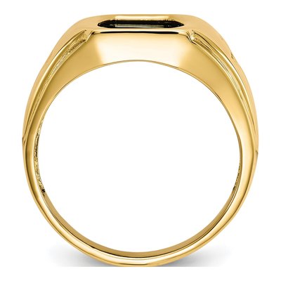 Men's 10K Yellow Gold Onyx & Diamond Cross Ring – view 3