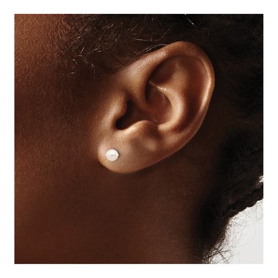 10K Yellow Gold Round Freshwater Cultured Pearl Stud Earrings – view 3