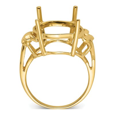 10K Yellow Gold Oval Ring Mounting – view 3