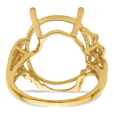 10K Yellow Gold Oval Ring Mounting – view 4