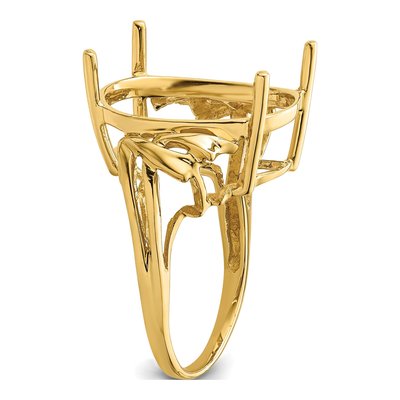 10K Yellow Gold Oval Ring Mounting – view 5