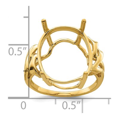 10K Yellow Gold Oval Ring Mounting – view 6