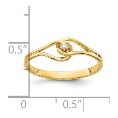 10K Yellow Gold Diamond Solitaire Ring – view 2
