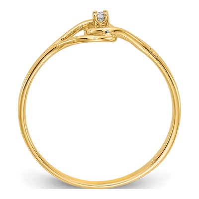 10K Yellow Gold Diamond Solitaire Ring – view 3