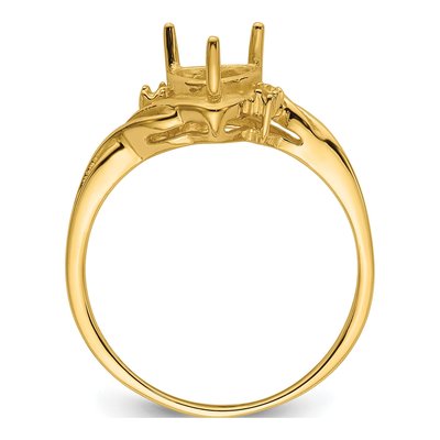 10K Yellow Gold Heart Ring Mounting – view 3