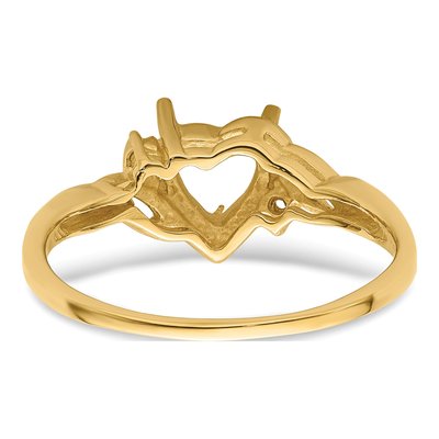 10K Yellow Gold Heart Ring Mounting – view 4