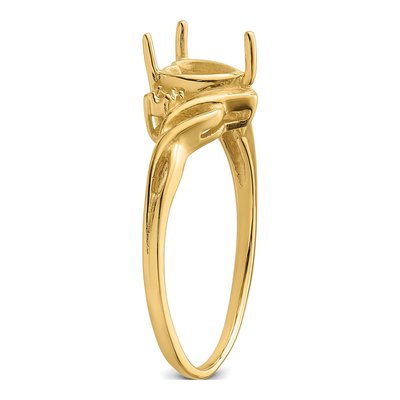 10K Yellow Gold Heart Ring Mounting – view 5