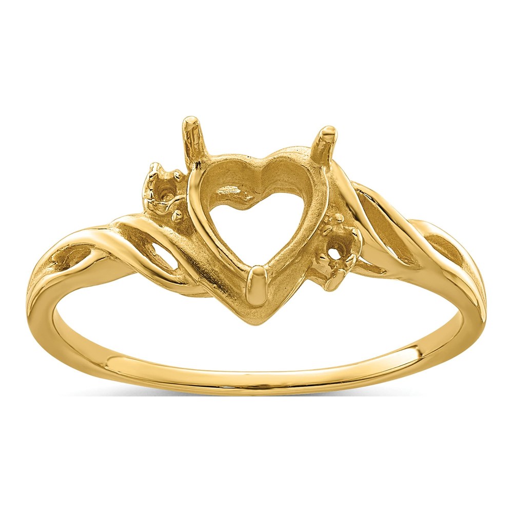 10K Yellow Gold Heart Ring Mounting