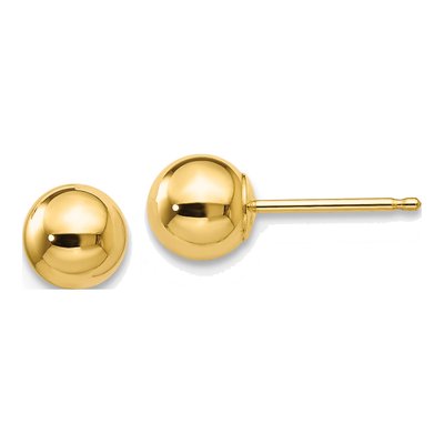 10K Yellow Gold Ball Stud Earrings