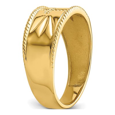 Men's 10K Yellow Gold Cross Diamond Ring Mounting – view 6