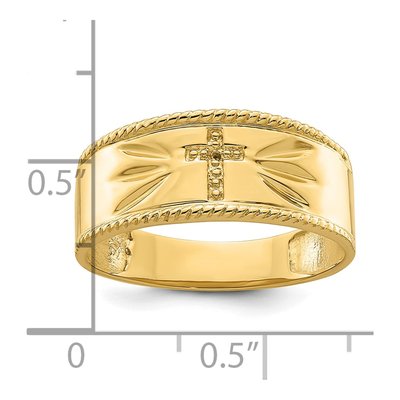 Men's 10K Yellow Gold Cross Diamond Ring Mounting – view 7