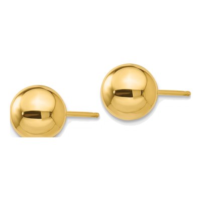 10K Yellow Gold Ball Stud Earrings – view 3