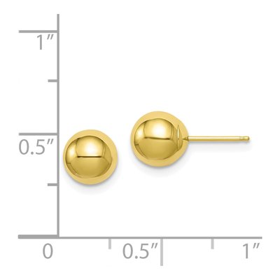 10K Yellow Gold Ball Stud Earrings – view 5