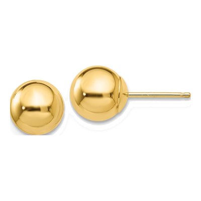 10K Yellow Gold Ball Stud Earrings