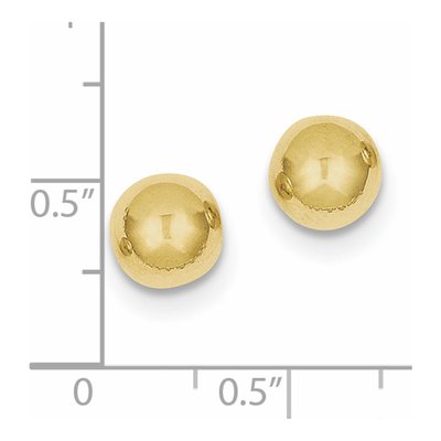 10K Yellow Gold Ball Stud Earrings – view 5