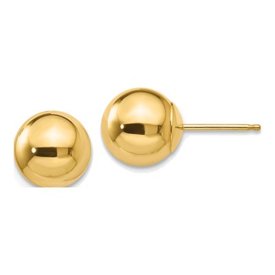 10K Yellow Gold Ball Stud Earrings