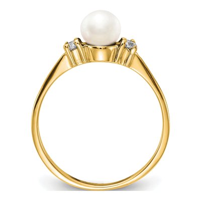 10K Yellow Gold Freshwater Pearl Diamond Ring Mounting – view 2