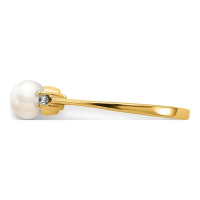 10K Yellow Gold Freshwater Pearl Diamond Ring Mounting – view 3