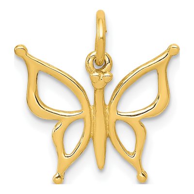 10K Yellow Gold Cut-Out Butterfly Charm