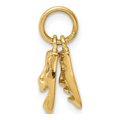 10K Yellow Gold Comedy Tragedy Pendant – view 3