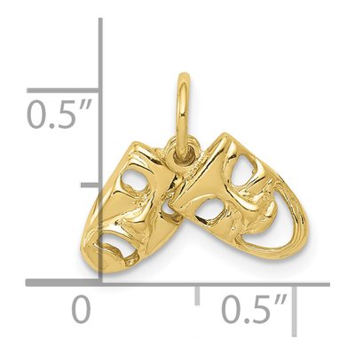 10K Yellow Gold Comedy Tragedy Pendant – view 4