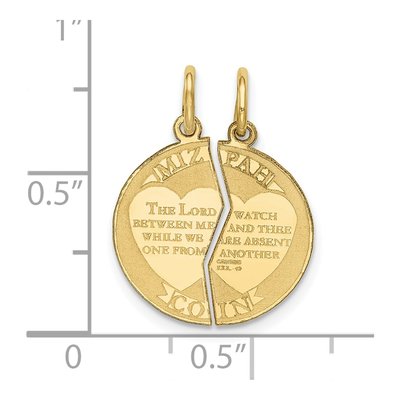 10K Yellow Gold Mizpah Coin Break-Apart Charm – view 3