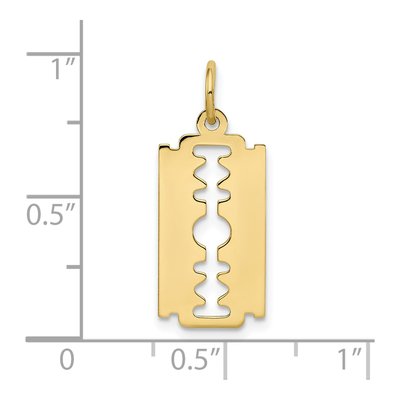 10K Yellow Gold Razor Blade Pendant – view 4