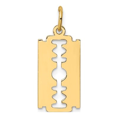 10K Yellow Gold Razor Blade Pendant – view 5