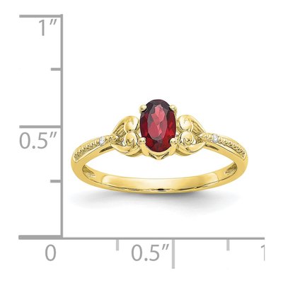 10K Yellow Gold Garnet & Diamond January Ring – view 3