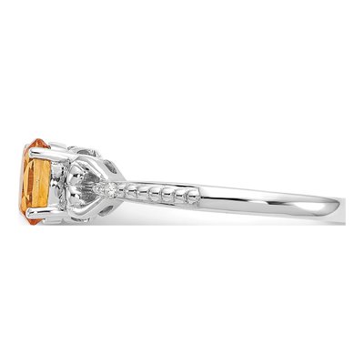 10K White Gold Citrine & Diamond Oval Ring – view 5