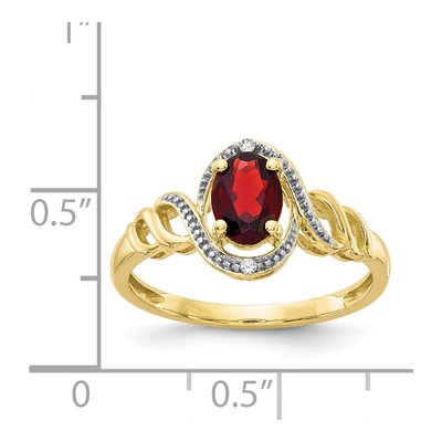10K Yellow Gold Garnet & Diamond January Ring – view 4