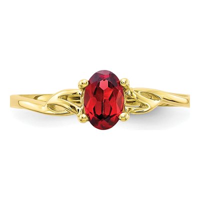 10K Yellow Gold Garnet Birthstone Ring – view 5