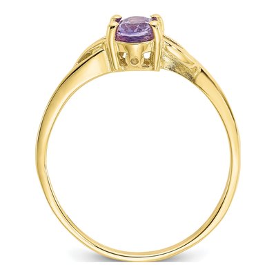 10K Yellow Gold Amethyst Birthstone Ring – view 3