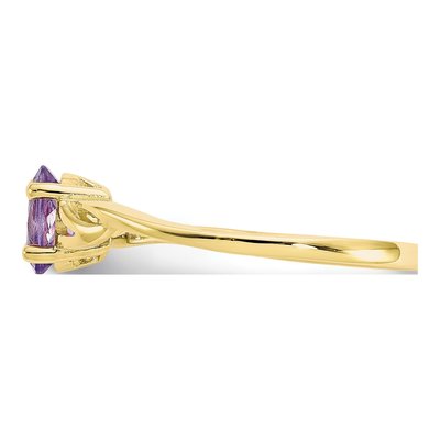 10K Yellow Gold Amethyst Birthstone Ring – view 4