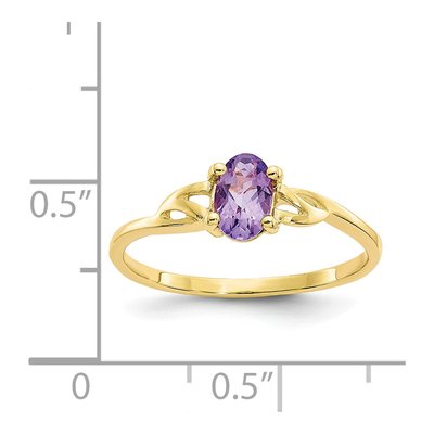 10K Yellow Gold Amethyst Birthstone Ring – view 6
