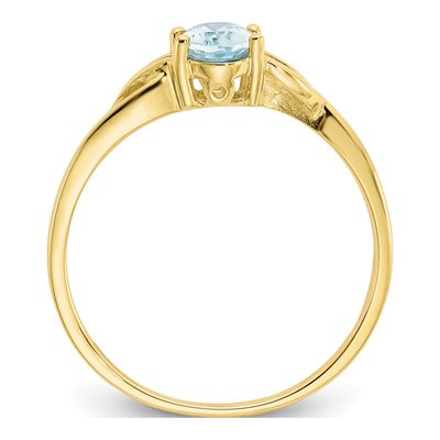10K Yellow Gold Aquamarine Birthstone Ring – view 3