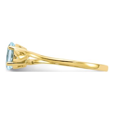 10K Yellow Gold Aquamarine Birthstone Ring – view 4