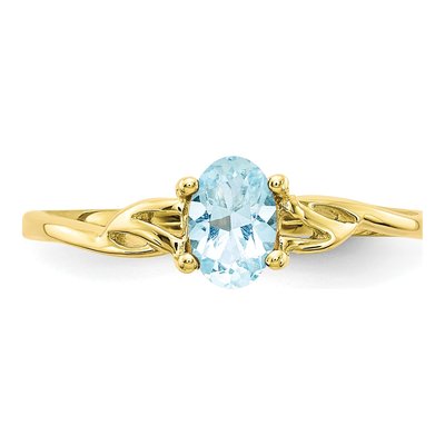 10K Yellow Gold Aquamarine Birthstone Ring – view 5