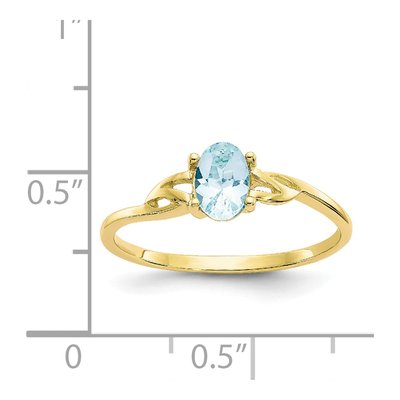 10K Yellow Gold Aquamarine Birthstone Ring – view 6