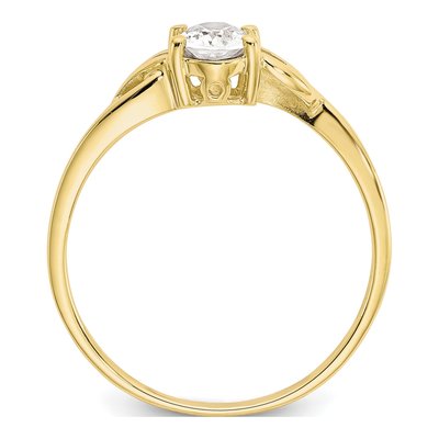 10K Yellow Gold White Topaz April Birthstone Ring – view 3