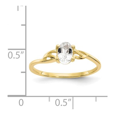 10K Yellow Gold White Topaz April Birthstone Ring – view 6