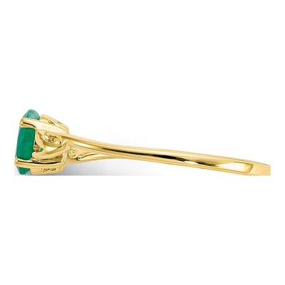 10K Yellow Gold Emerald May Ring – view 4