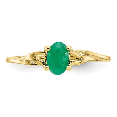 10K Yellow Gold Emerald May Ring – view 5