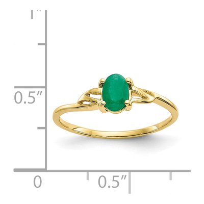 10K Yellow Gold Emerald May Ring – view 6