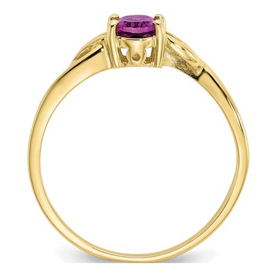 10K Yellow Gold Rhodolite Garnet Oval June Birthstone Ring – view 3