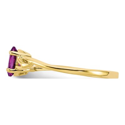 10K Yellow Gold Rhodolite Garnet Oval June Birthstone Ring – view 4